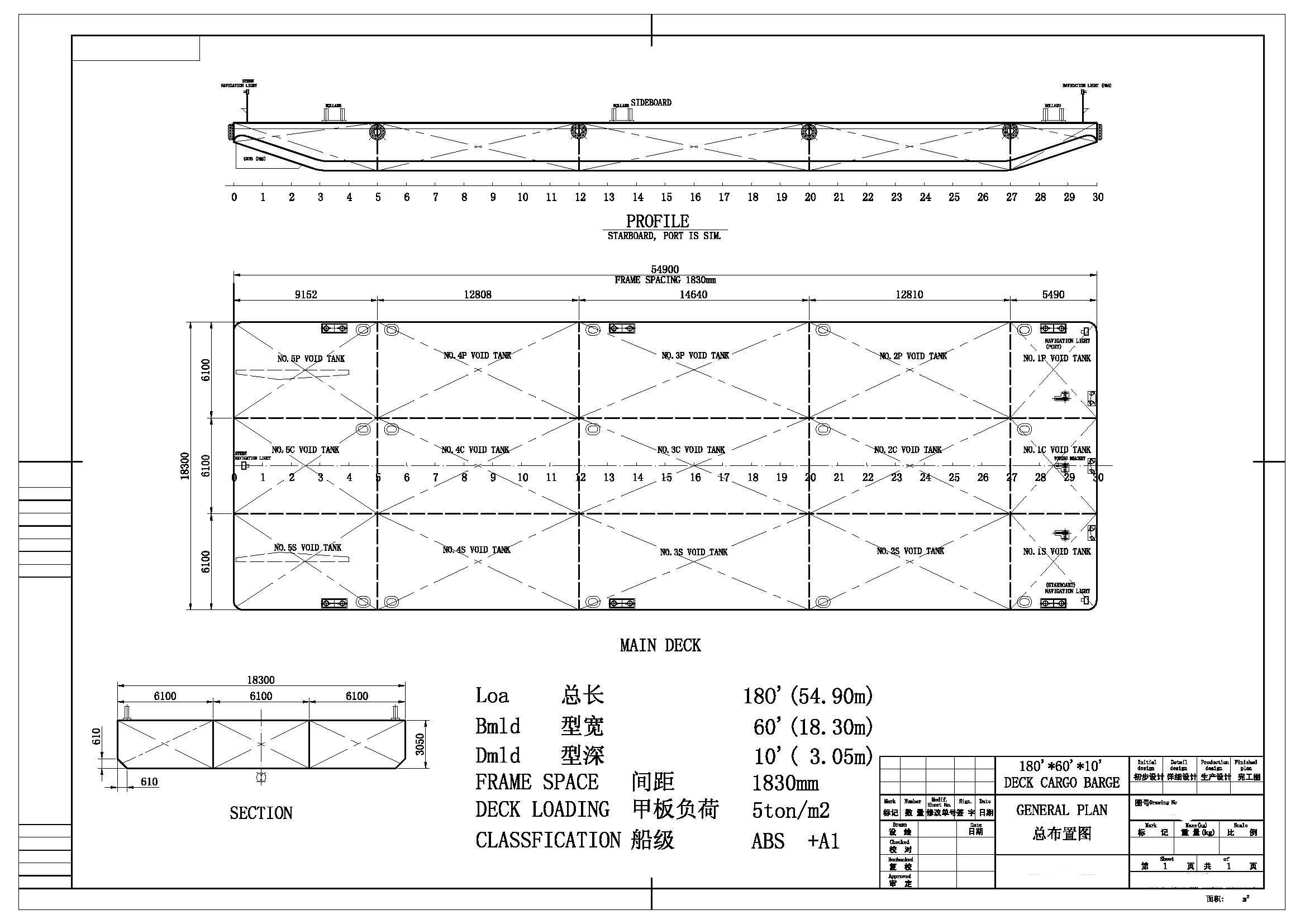 Баржа-площадка 1800 DWT